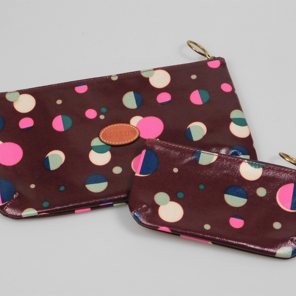 Fossil Coated Polka Dot Circle Cosmetic Pouch (12124) - Picture 1 of 4